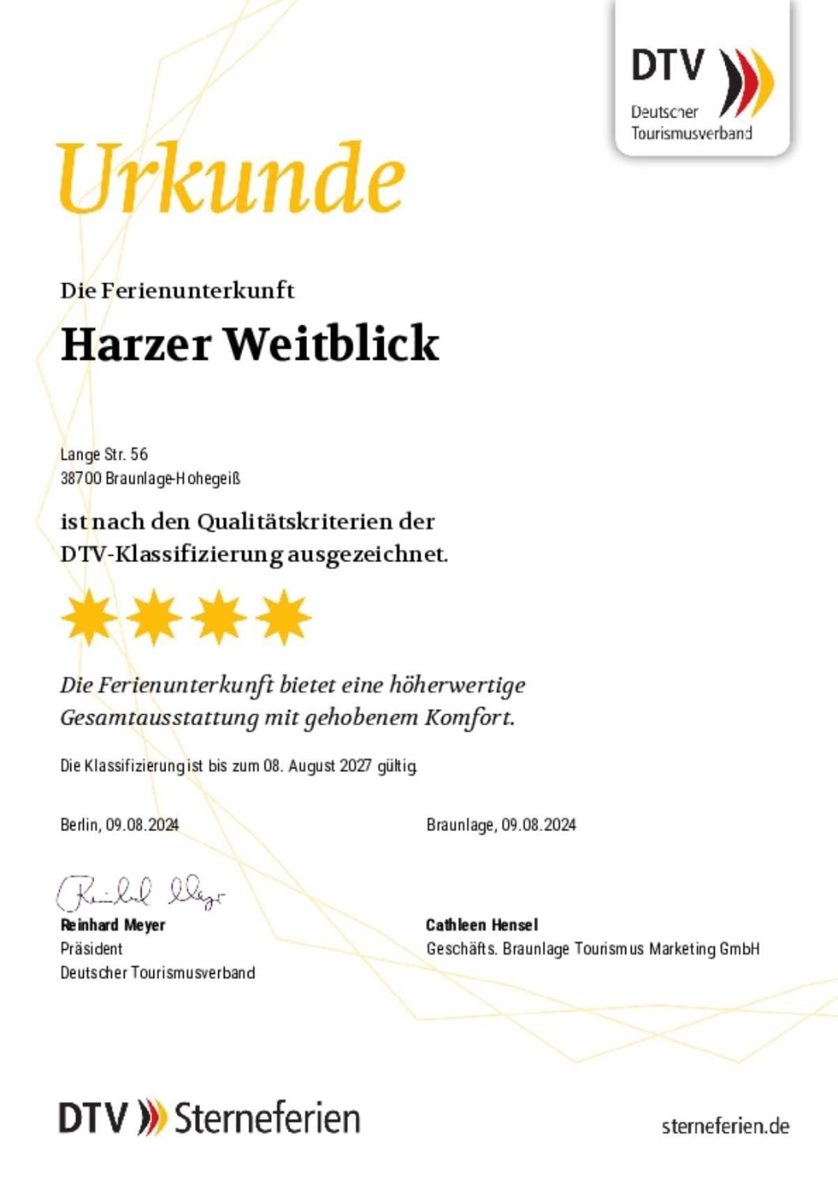 Fewo Harzer Weitblick, Hunde Willkommen, W-Lan, 2X Smart Tv, Dtv 4 Sterne, 4 Pfoten Braunlage Extérieur photo